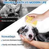 2-in-1 Pet Shampoo Brush & Dispenser – Soft Silicone Grooming & Massage Comb for Dogs & Cats (80ml)