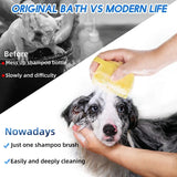 2-in-1 Pet Shampoo Brush & Dispenser – Soft Silicone Grooming & Massage Comb for Dogs & Cats (80ml)