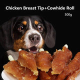 Dog Snack Chicken Breast Cowhide Rolls Small Breast Snacks 500g - FastAndSafeStoreFastAndSafeStore