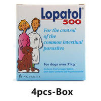 LOPATOL 100/500: Box of 4/6 tablets Oral Wormer Tablet Tapeworm Roundworm Worms Dogs - FastAndSafeStoreFastAndSafeStore