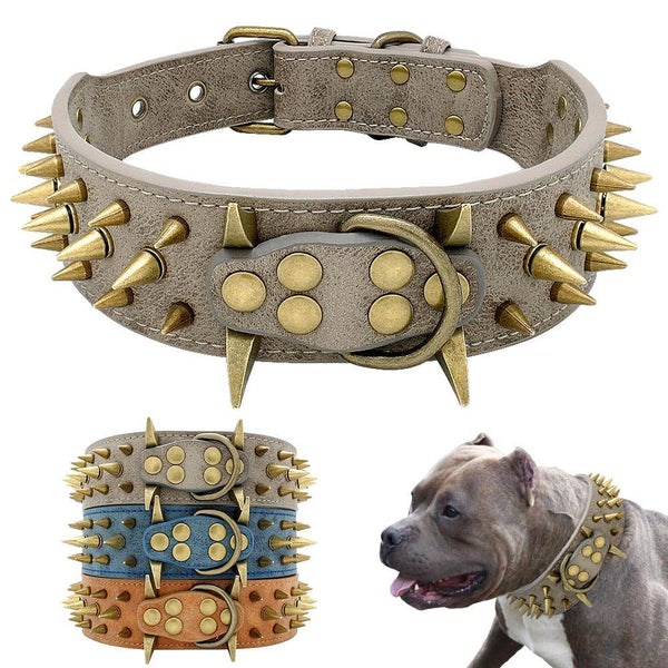 Cool Spikes Studded Dogs Collar for German Shepherd Mastiff Rottweiler Bulldog - FastAndSafeStoreFastAndSafeStore